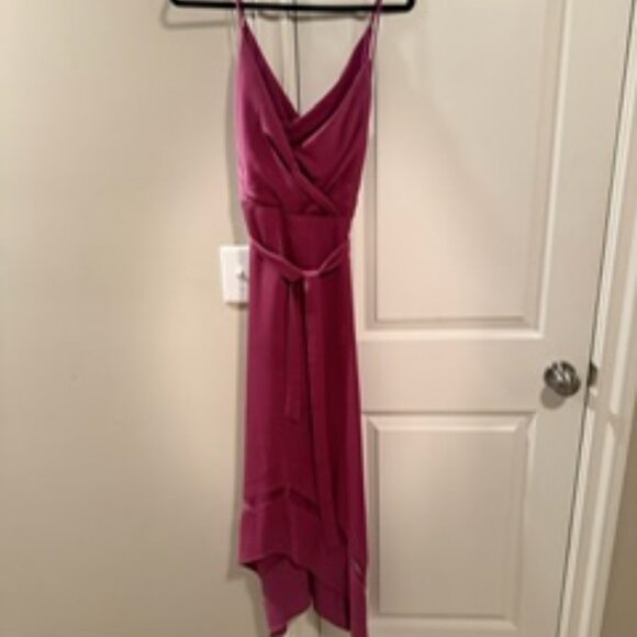 đź’— BCBGMAXAZRIA Magenta Wrap Midi Dress - Picture 1 of 1